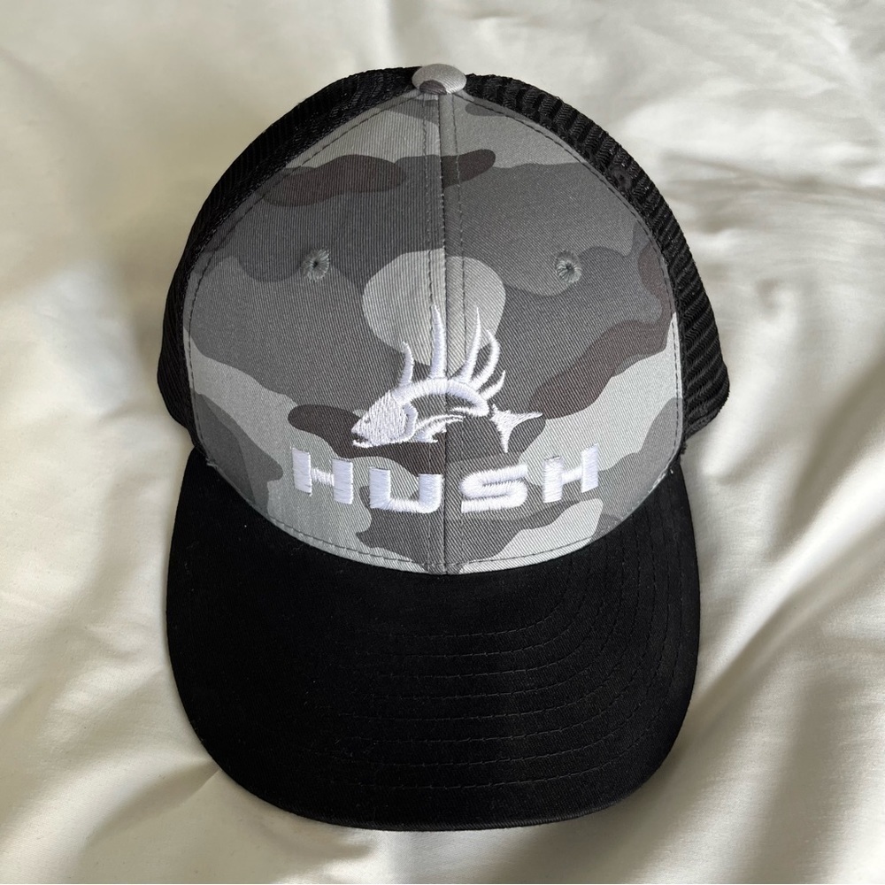 Grey and Black Hush Decky Camo Hat OS